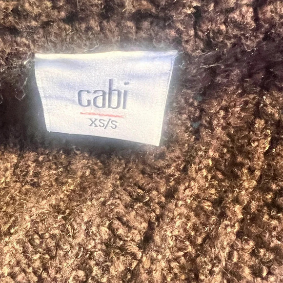 Cabi Sz XS / S Brown Cape Short Sleeve Open Front Sweater Relaxed Cardigan NWOT - Picture 11 of 16